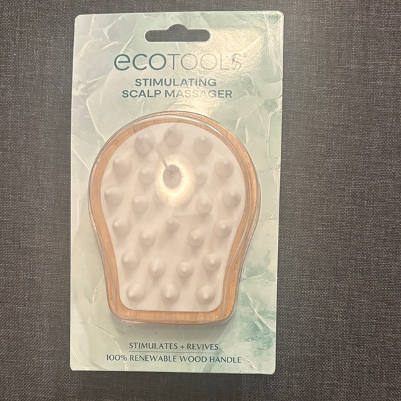 ecotools Other - ecotools White Silicone Scalp Massager with Natural Wood Handle